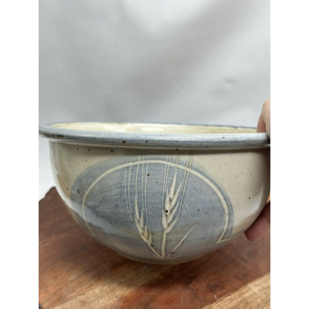 Dan Ishler Pottery Bowl Amazing Glaze Wheat Florals Designs